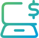 Computer with a money icon